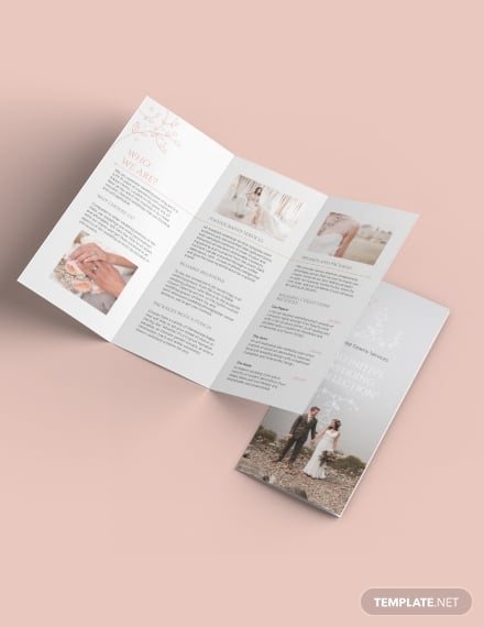 wedding planning trifold brochure layout