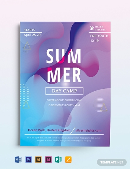 youth summer camp flyer template 440x570