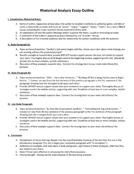 rhetorical analysis essay structure