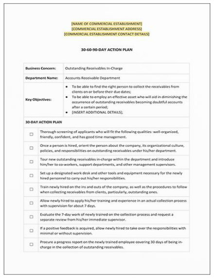 90 day business plan sample image