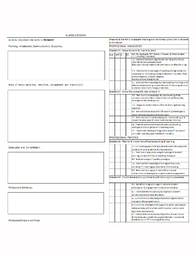 th standard lesson note template