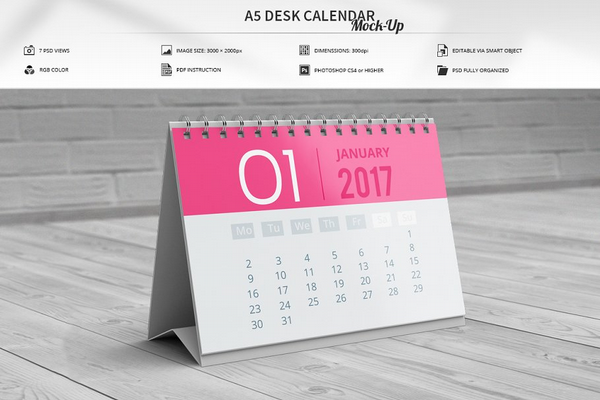 a5 desk calendar