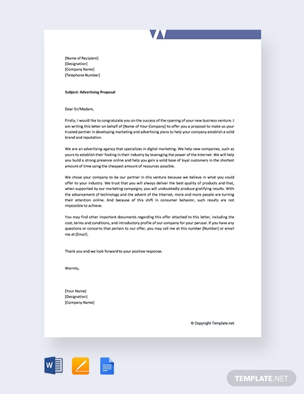 advertising proposal letter