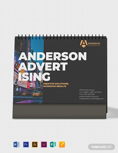 advertising agency desk calendar template