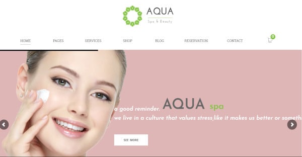 aqua – beauty and spa responsive wordpress theme
