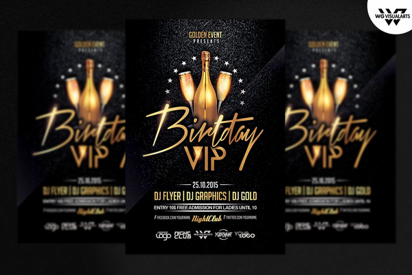 birthday vip flyer template