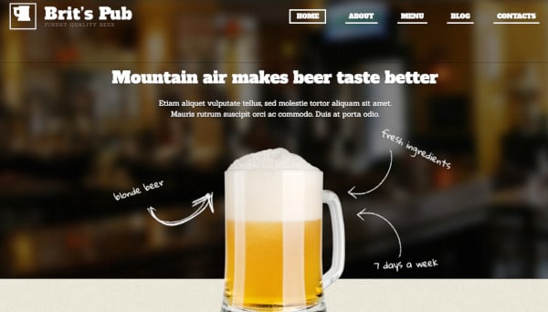 beer pub search engine friendly wordpress theme