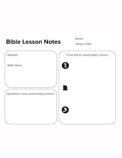 bible study lesson note template