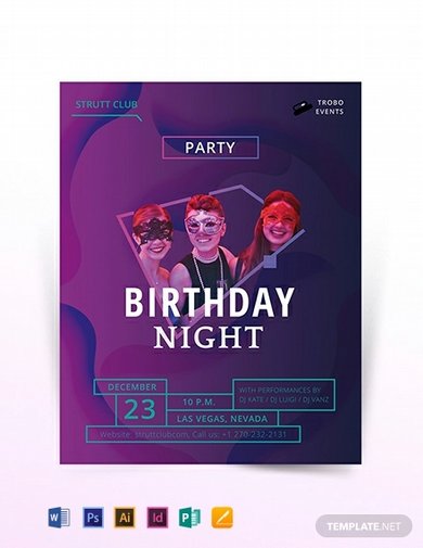 birthday nightclub flyer template