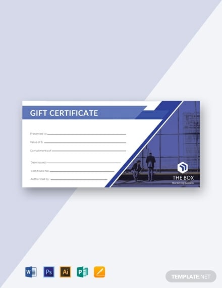 blank business gift certificate format