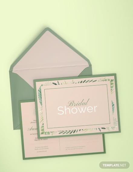 bridal shower invitation postcard template