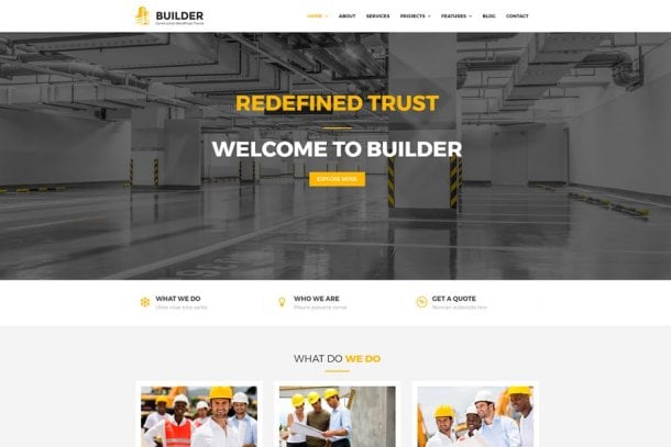 builder – one click installation wordpress theme