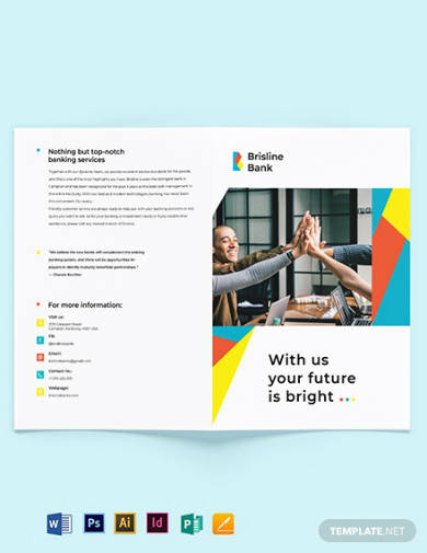 business banking half fold brochure design
