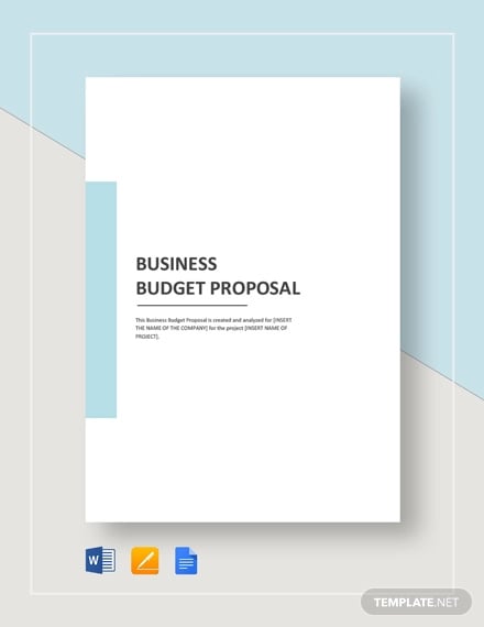 Budget Proposal Template Google Docs