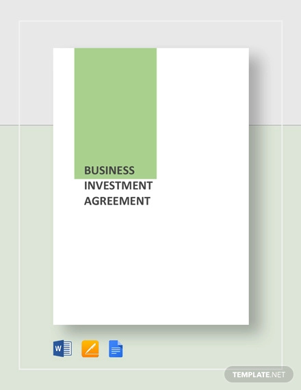 6+ Small Business Investment Agreement Templates - PDF, Word, Apple Pages