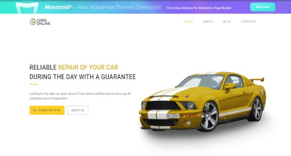 cars online mailchimp ready wordpress theme