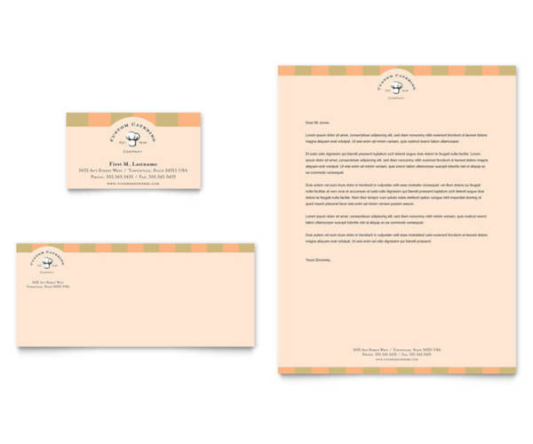 catering company letterhead