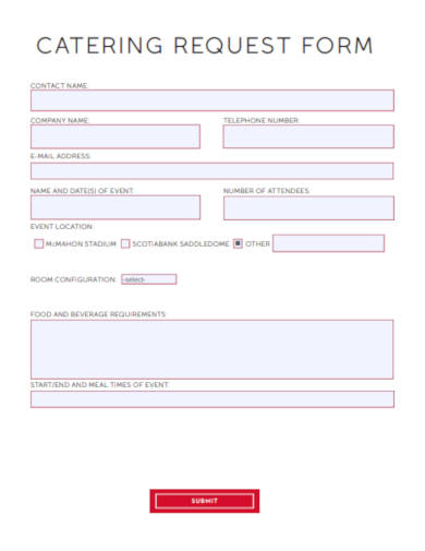 6  Catering Request Form Templates PDF DOC