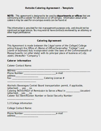 catering service agreement template