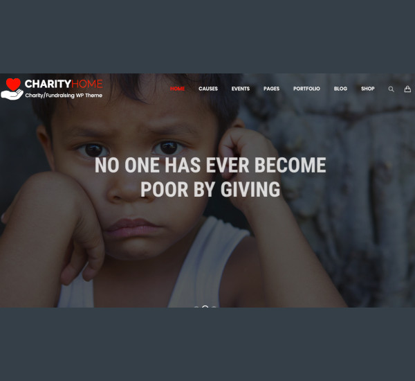 charity home fundraising wordpress theme