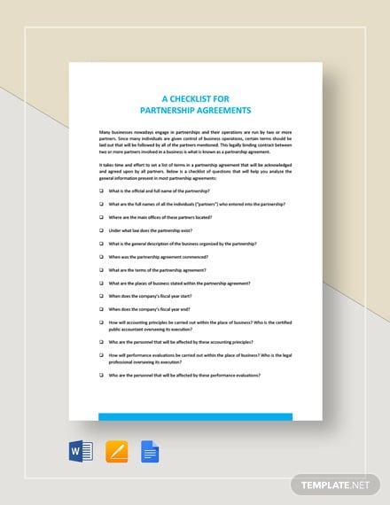 checklist-partnership-agreement-template