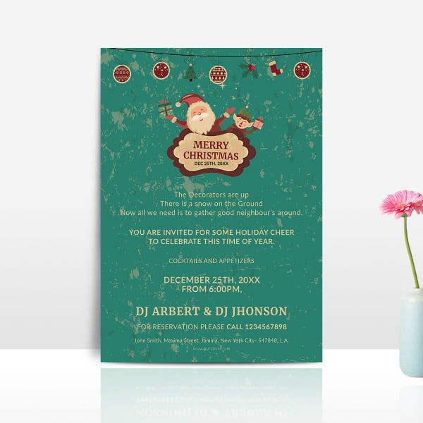 christmas cocktail party invitation card