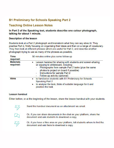 class 8 lesson note template