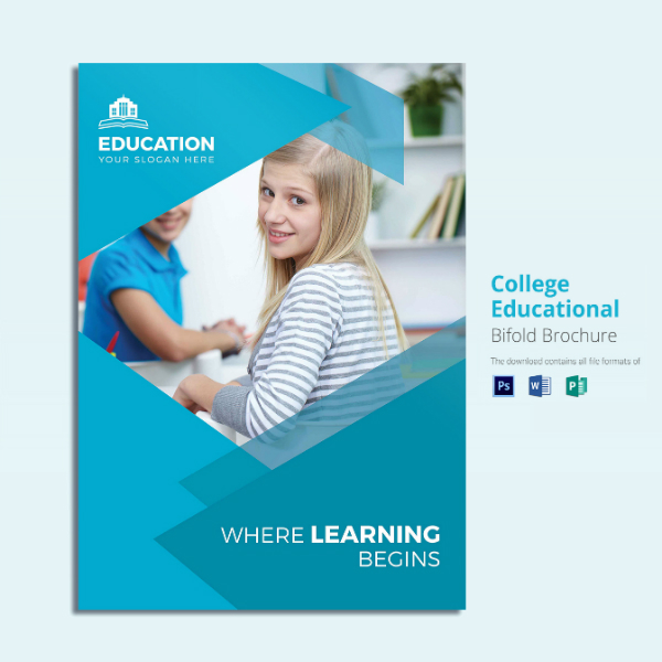 college educational bi fold brochure sample