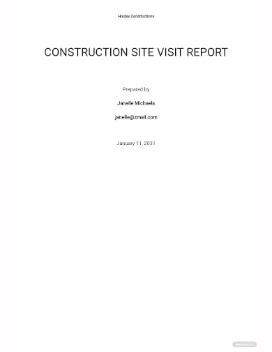 construction architecture site visit report template