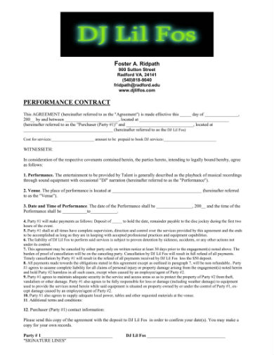 contract for dj services