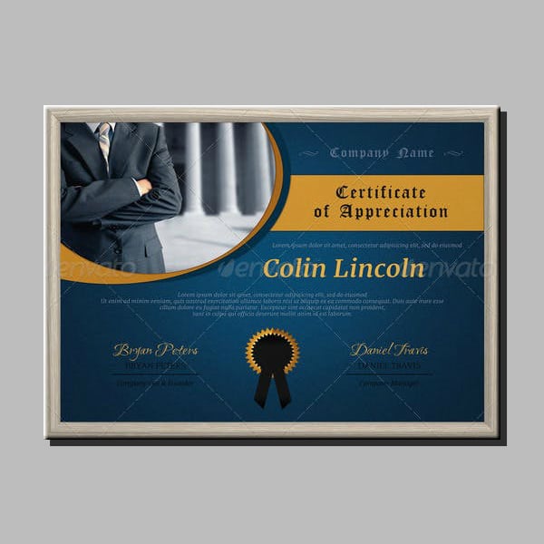 creative business appreciation certificate layout