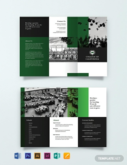 creative college tri fold brochure example