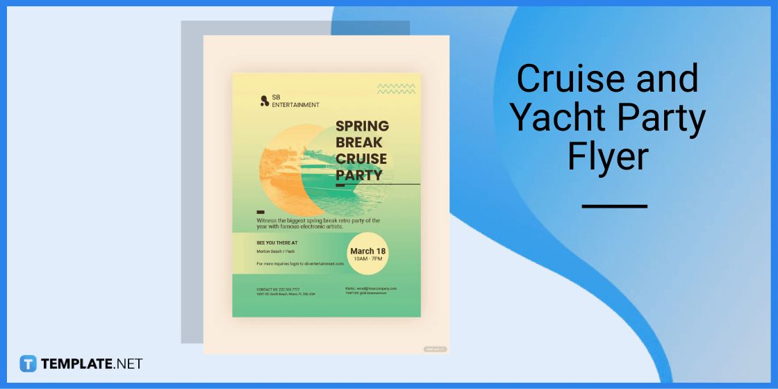 cruise and yacht party flyer template