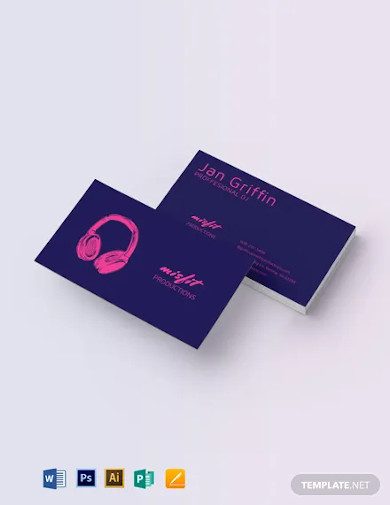 dj headphone business card template