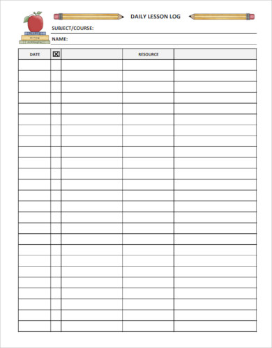 5 Best Daily Lesson Log Templates Pdf