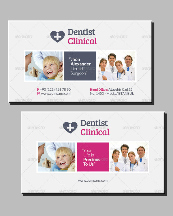 dentist clinical business card template