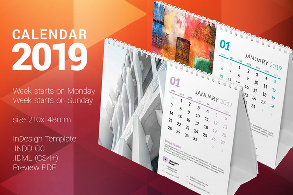 desk calendar 2019