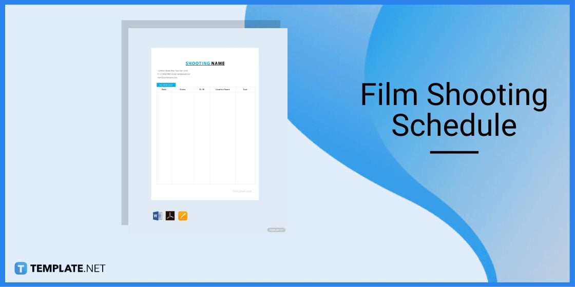 film shooting schedule template