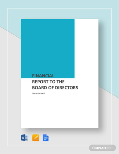 financial report to board of directors