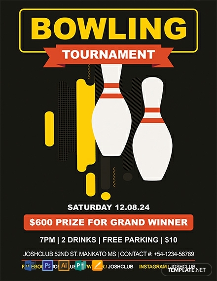 flat-bowling-tournament-flyer-sample