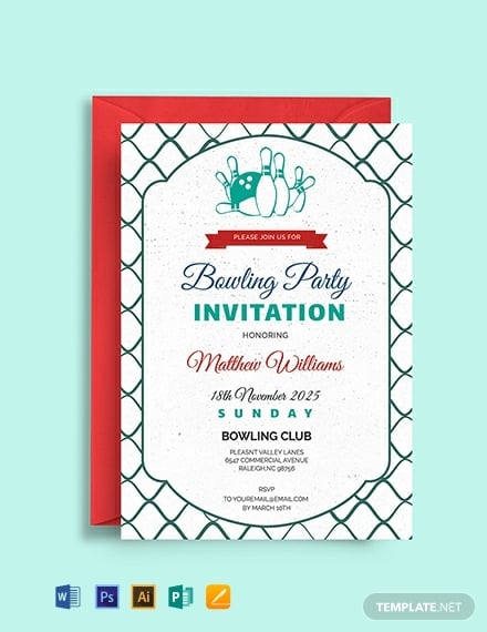 free corporate bowling invitation template 440x570