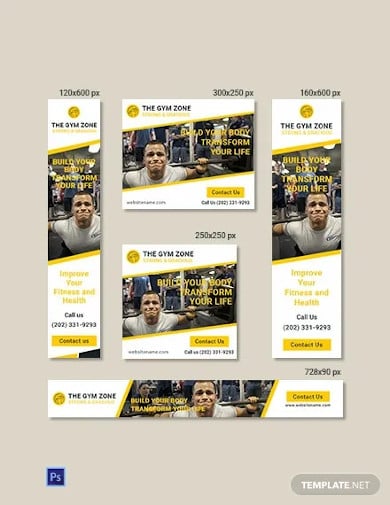 free gym ad banner template