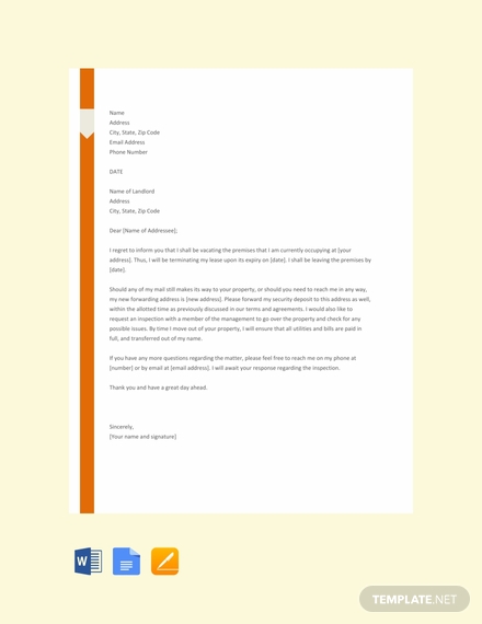 free lease termination letter template 440x570