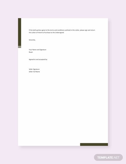 free letter of intent to purchase equipment template 440x570