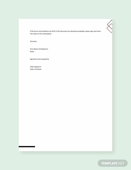 free letter of intent to purchase product template 440x570
