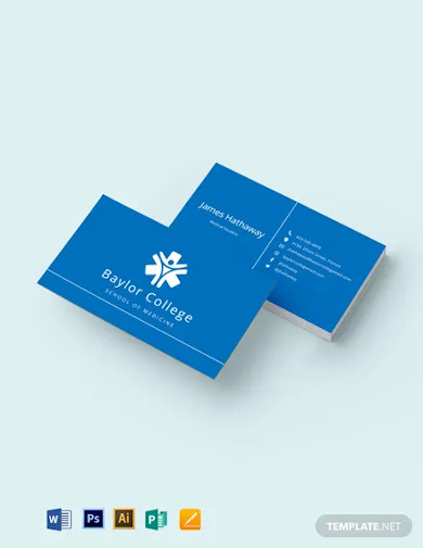 free modern medical student business card