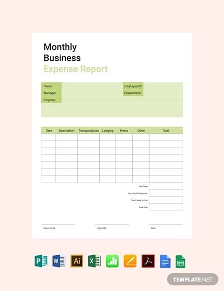 free-monthly-business-expense-report-template
