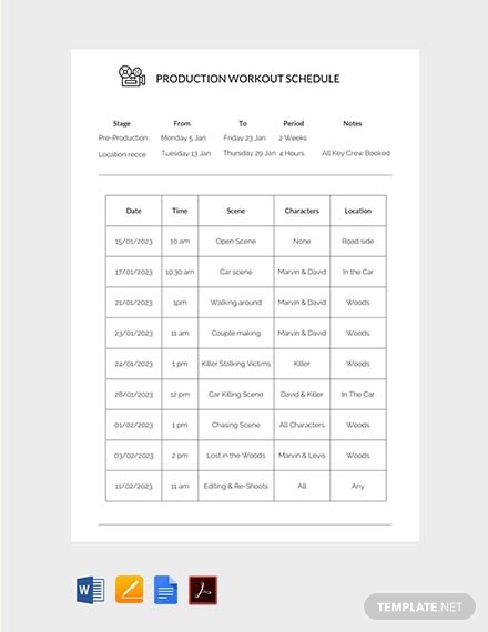 free production workout schedule