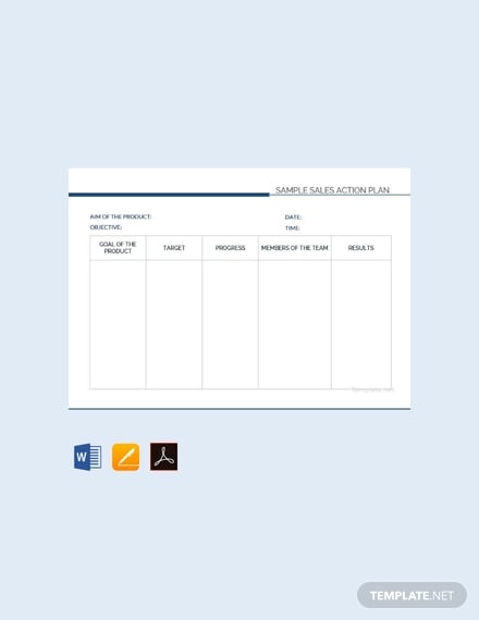 free sample sales action plan template 440x570