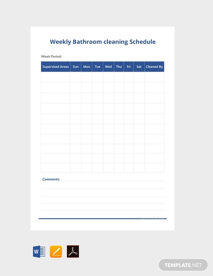 free weekly bathroom cleaning schedule template 440x570